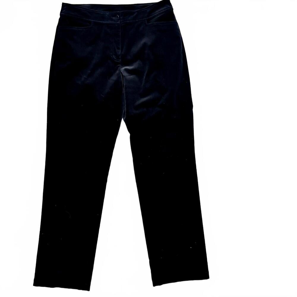 Eileen Fisher Black Stretch Velvet Pants Jeans Cotton Blend S